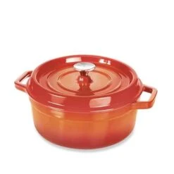 Cocotte En Fonte Ronde 28 Cm 5,6 L Coloris Orange