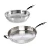 Lot De 2 Poêles Tout Inox Excell’Inox 28 Et 32 Cm -Cuisine Ustensiles Boutique 279232 0 1 Lot de 2 poeles tout inox Excell Inox 28 et 32 cm Mathon