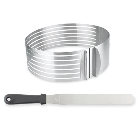 Set Couteau à Génoise Spatule à Glaçage Et Cercle à Trancher Extensible Inox 3 Set Couteau à Génoise Spatule à Glaçage Et Cercle à Trancher Extensible Inox